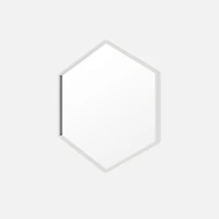 Sarti Hexagon Metal Frame Mirror 28" - White
