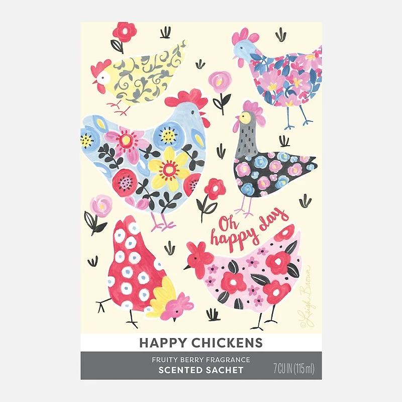 Happy Chickens Fresh Scent Large Sachet - Fruity berry