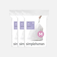 Doublures pour poubelle sur mesure - Blanc, Code M, 3 paquets de20