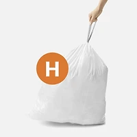 Doublures pour poubelle sur mesure - Blanc, Grandeur H, 3 Paquets de 20