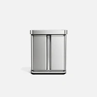 Recycler Rectangular Step Can, Brushed Stainless Steel, 58L 