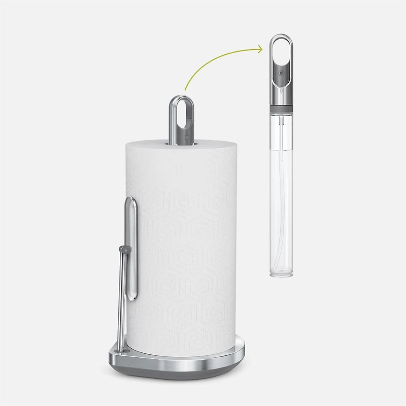 simplehuman Paper Towel Holder with Spray, Brushed Stainless Steel