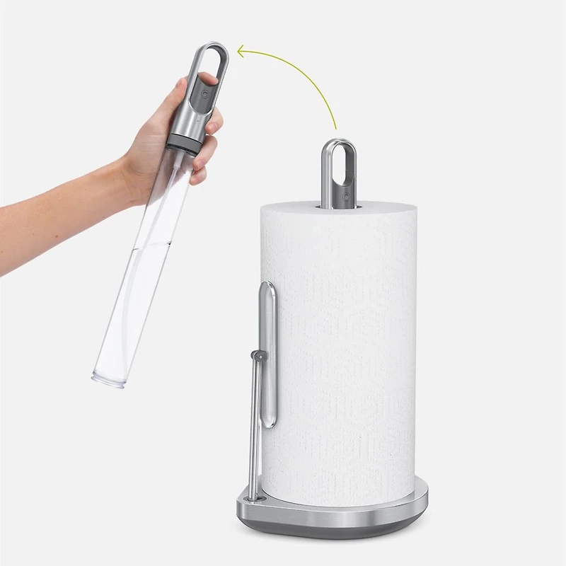 simplehuman Paper Towel Holder with Spray, Brushed Stainless Steel