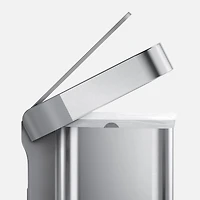 simplehuman Corbeille rectangulaire de 45 L avec sac poubelle intégré, acier inoxydable brossé