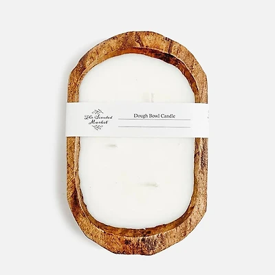 Brown Oval Dough Bowl Scented Candle  - Casmere