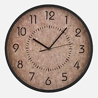 Wood Head And Black Numbers Wall Clock