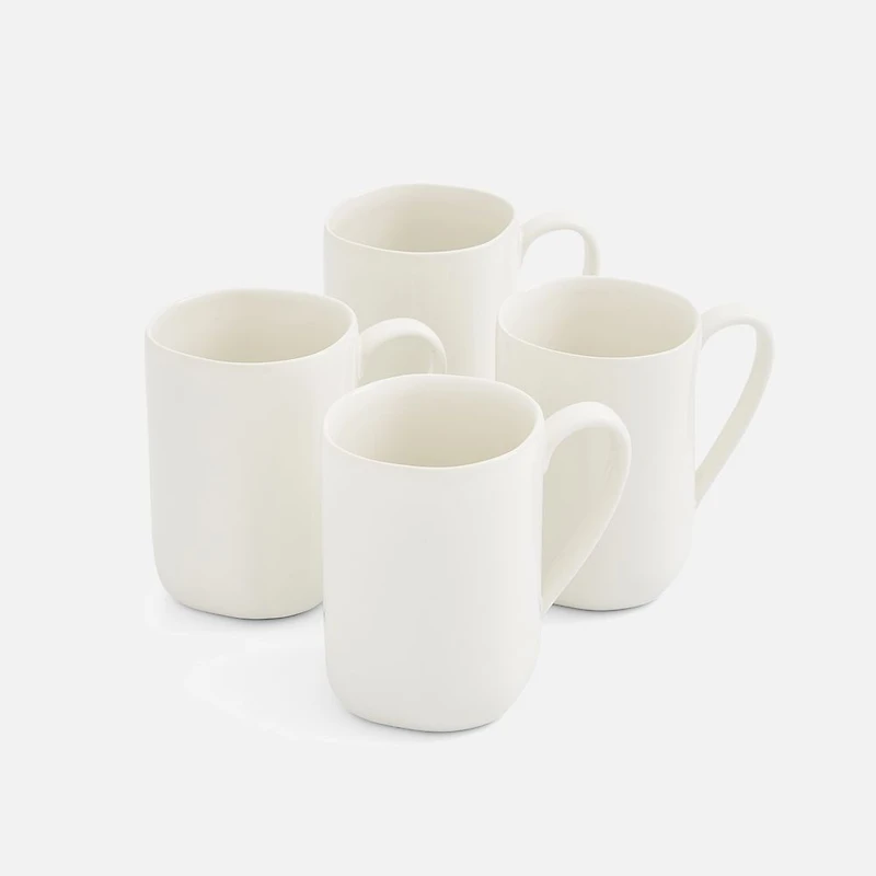 Ensemble de 4 tasses blanches 14 oz « Arbor » par Sophie Conran