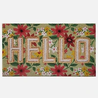 Tapis de coco - Floral en forme de demi-cercle