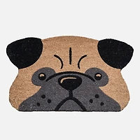Pug Dog Shape Coir Door Mat - 18 x 30"