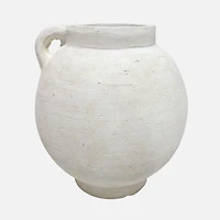 Bulbous Jug With Handle, 10" - White