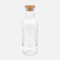 Textured Glass Bottle with Cork Lid by S&Co