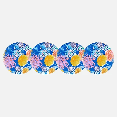 Sunburst Melamine Plate, Set of 4