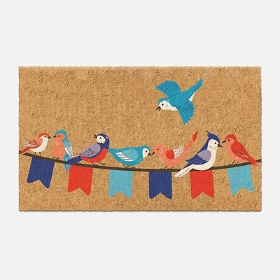 Tapis de coco - Oiseaux sur bannière