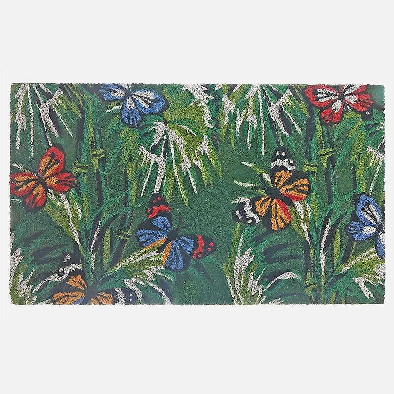 Paillasson en fibre coco - Papillon floral