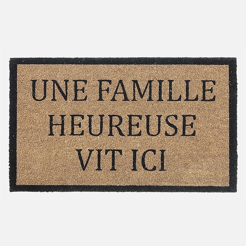 Coir Door Mat - Une Famille Heureuse