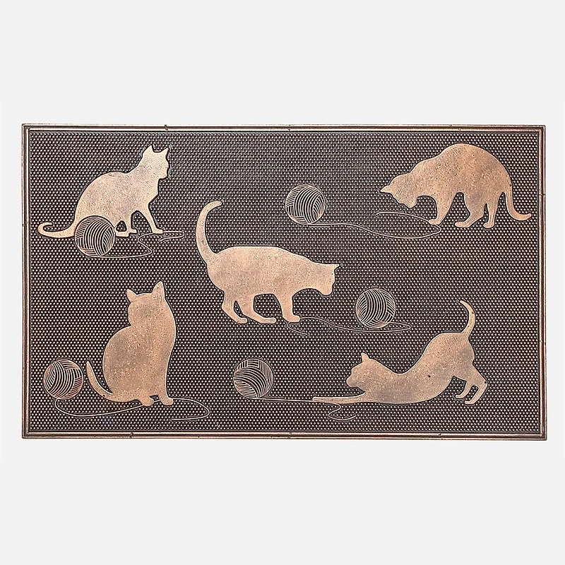 Tapis en caoutchouc - Chats jouant avec une pelote de laine 