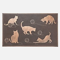 Tapis en caoutchouc - Chats jouant avec une pelote de laine 