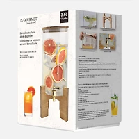 JS Gourmet Glass Dispenser with Acacia Lid