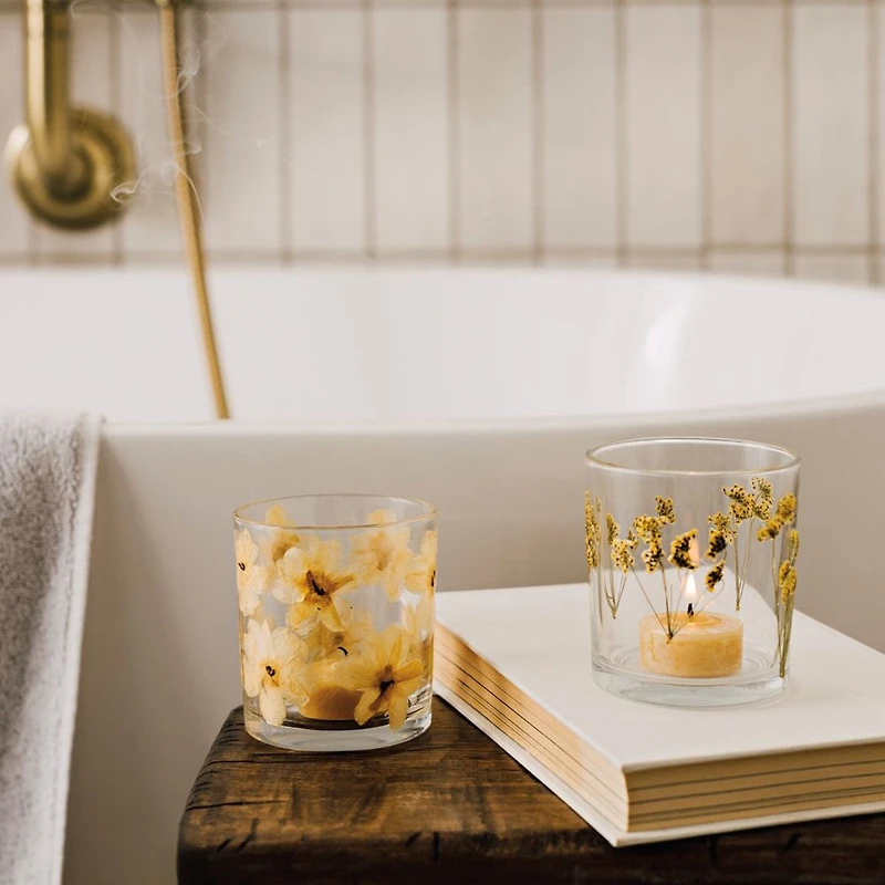 Danica Porte-bougie avec pétale en verre