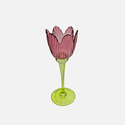 Tulip Glass Candle Holder, Medium