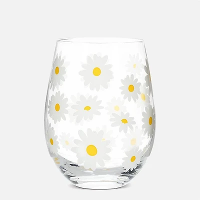 Verre à vin sans pied - Marguerites