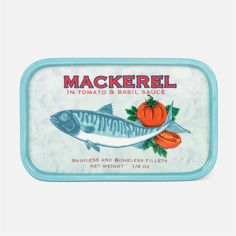 Assiette rectangulaire avec sardines, assorti