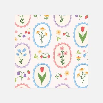 Vintage Floral Serviettes cocktail, paquet de 20