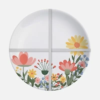 S&Co Assiettes à dîner floral en mélamine, ensemble de 4