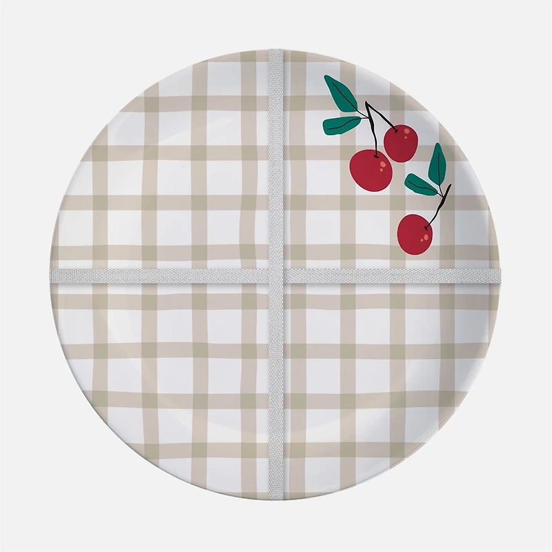 S&Co Assiettes à dîner cerises en mélamine, ensemble de 4