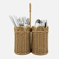 S&Co Woven Straw Utensil Holder 