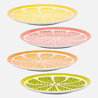 S&Co Assiettes à salade agrumes, ensemble de 4