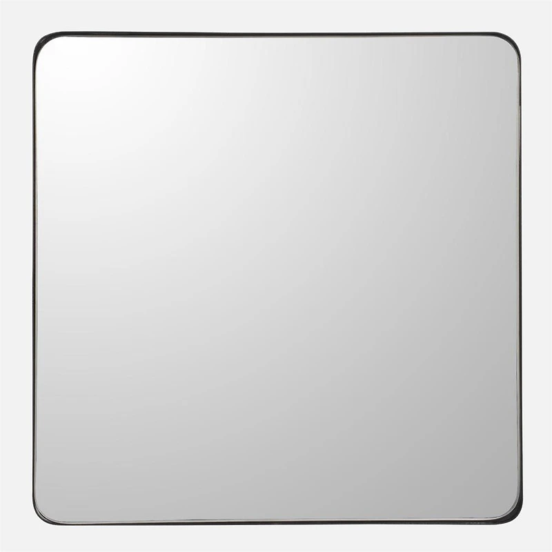 Square with Slim Edge Mirror - Black
