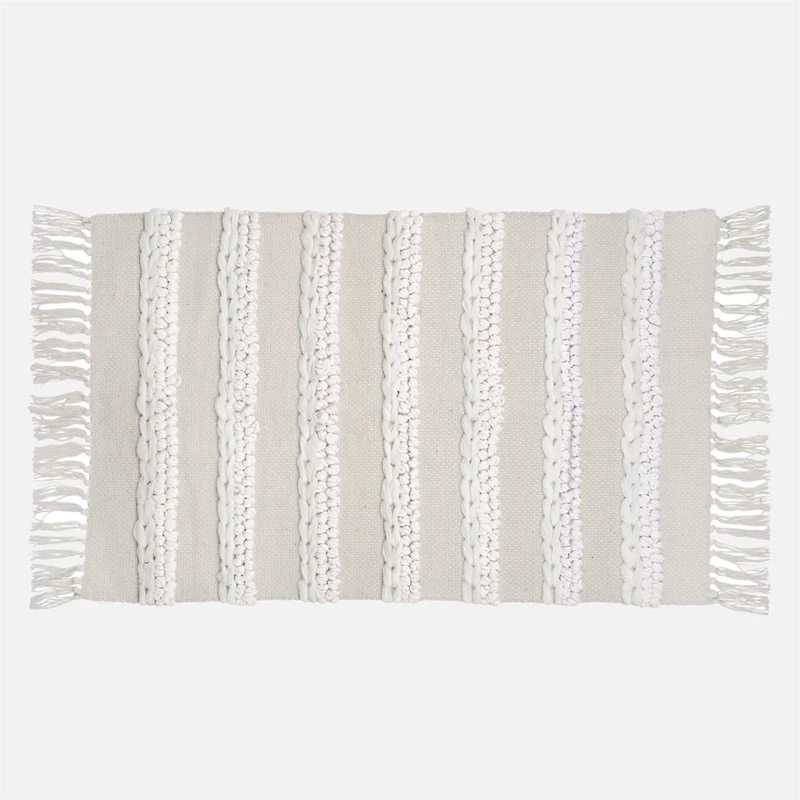 Large Stripe Pattern Rug - White/Natural