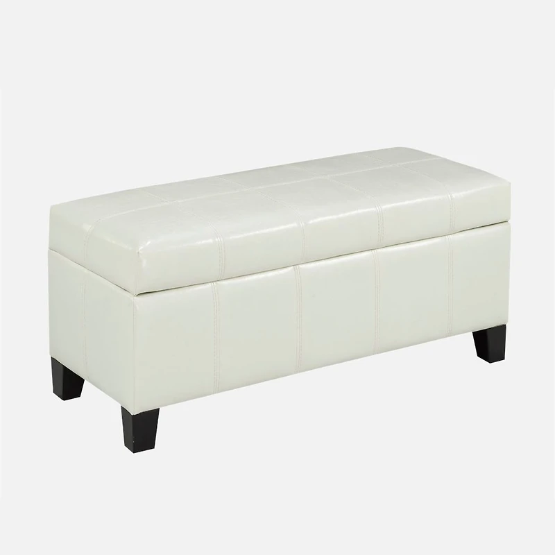 Sunder Storage Ottoman    White