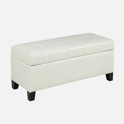Sunder Storage Ottoman    White