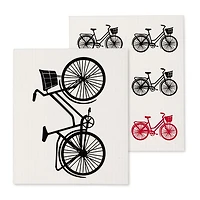 Set of 2 Bicycle-themed Swedish Dishcloths