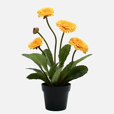Gerbera Faux Potted Plant - Orange