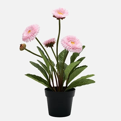 Gerbera Faux Potted Plant -Pink