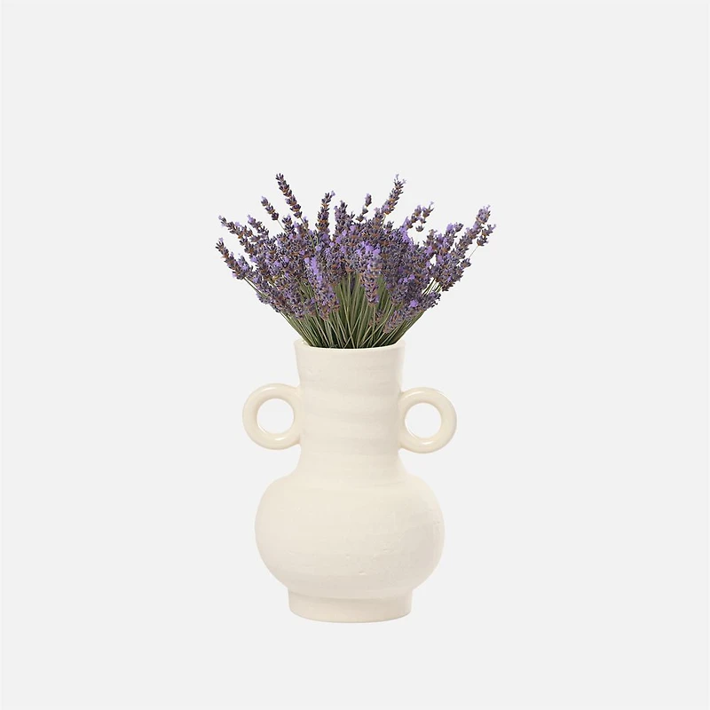 Rustic Carafe Ceramic Vase with Handles - 6"