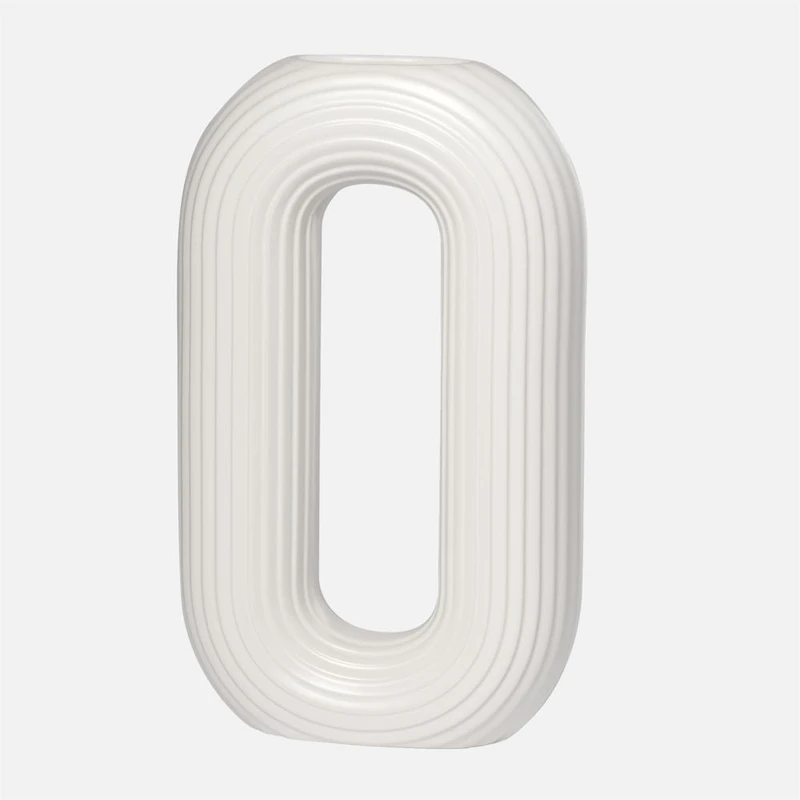 Circa Vase anneau ovale, 13 po - Blanc mat