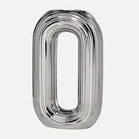Circa Oval Ring Vase, 13" - Matte Silver 