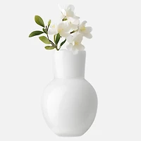 Opaque Flared Ball Glass Vase 6" - White