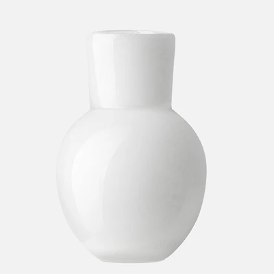 Opaque Flared Ball Glass Vase 6" - White