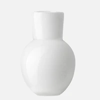 Opaque Flared Ball Glass Vase 6" - White