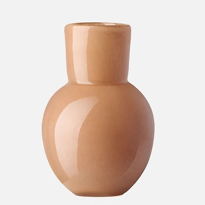 Opaque Flared Ball Glass Vase,  6" - Orange