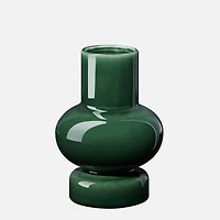 Single Bulb Ceramic Vase, 8" - Green
