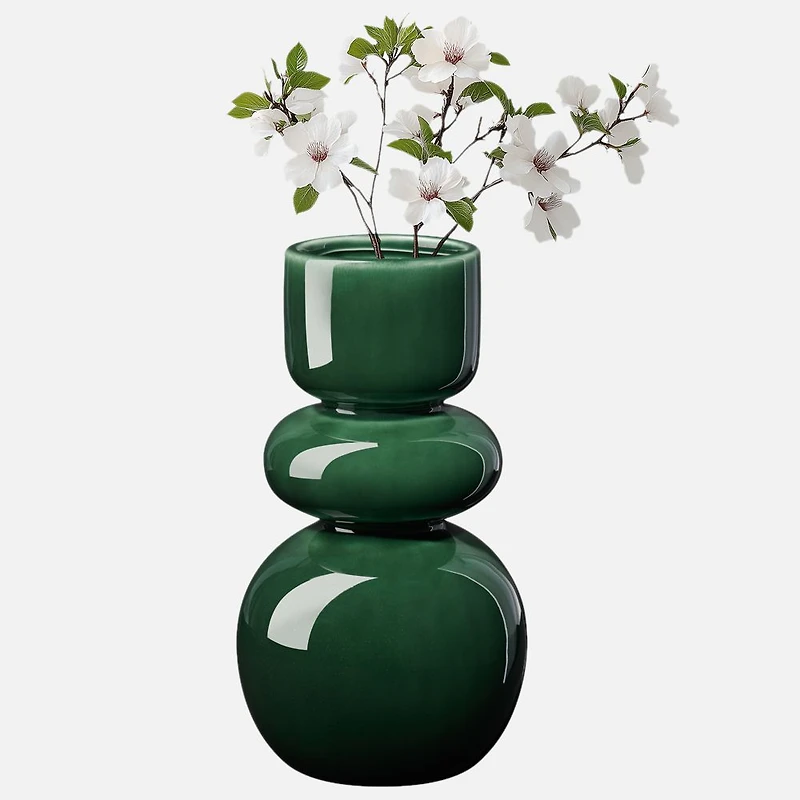 Double Bulb Ceramic Vase, 10
