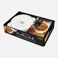 Baker White Ceramic Brie Maple Walnut Kit