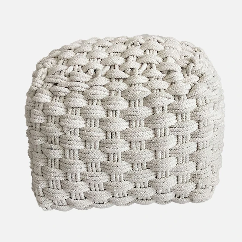 Tanais Pouf Tissé , Blanc