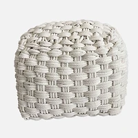 Tanais Pouf Tissé , Blanc